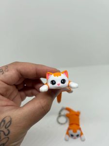 Cute Orange Cat Keychain