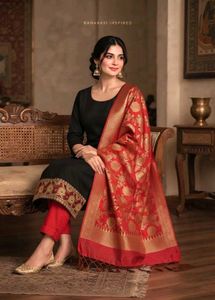 Premium Banarasi Inspired 3-Piece Unstitched Suit