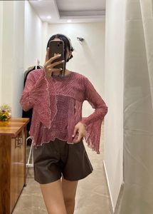 Mesh Chiffon TOP with flared bell sleeves