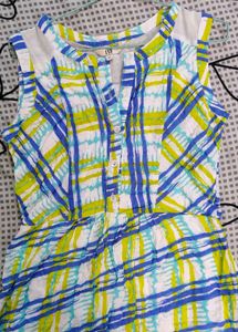 Blue &amp; Green Plaid Shirt Dress