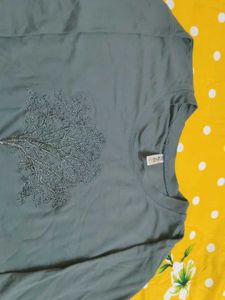 Grey Tree Print Top