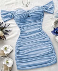 Off-Shoulder Ruched Mini Dress