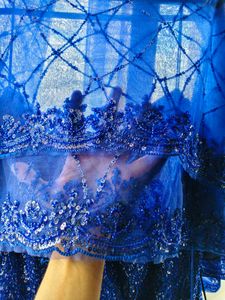 Stunning royal blue beaded Lehenga Choli