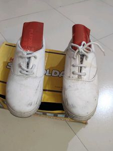 Kids White School Shoes