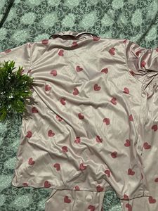 Satin Heart Pj Set