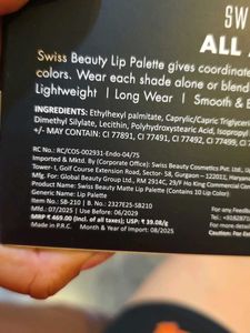 Swiss Beauty All About Lips Palette