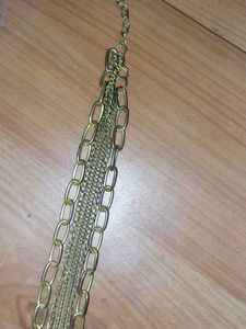 Layered Gold Tone Chain Necklace