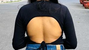 Chic Black Tie Backless Top