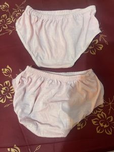 Cute Pink Briefs with Floral Embroidery