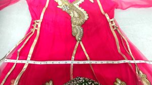 Pink &amp; Gold Anarkali Dress