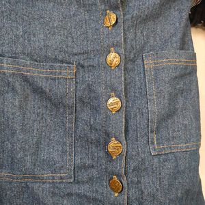 Classic Blue Denim A-Line Skirt