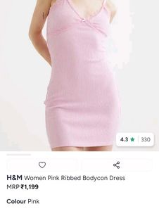 Pink H&amp;M Dress with Lace Trim