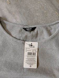 Sleek Grey Sleeveless Ruched Dress