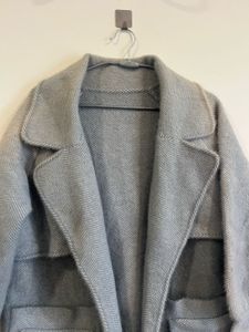 Elegant Grey Wool Blend Coat