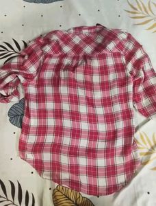 checked shirt in pink color