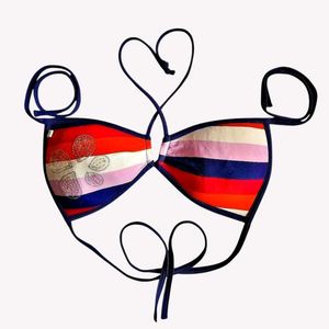 Colorful Striped Bikini Top
