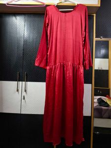 Red Satin Maxi Dress ❣️❤️