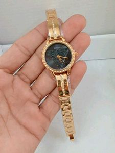 Gold Guess Watch with Crystal Accents