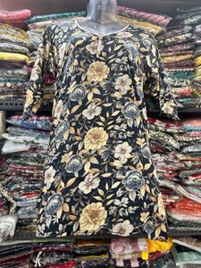 Floral Print 3/4 Sleeve Tunic short kurti