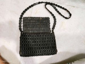 Vintage unique Wooden Beaded Clutch