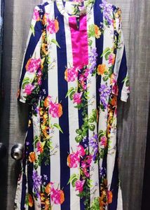 Vibrant Floral Striped Kurta