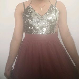 Sequin Top Skater Dress