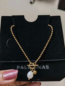 Palmonas Elegant Gold Pearl Pendant Necklace