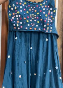NAVRATRI SPECIAL 🌺Teal Mirror Work Lehenga