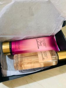 Victoria's Secret Bare Vanilla Fragrance Mist, 8.4 fl Oz/250 ml&amp;Victoria's Secret Pure Seduction Fragrance Perfume Body Lotion