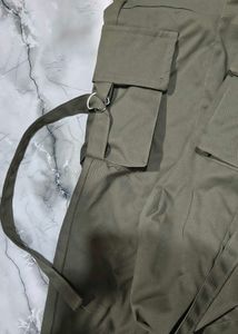 Olive Cargo Pants with Straps 🫒