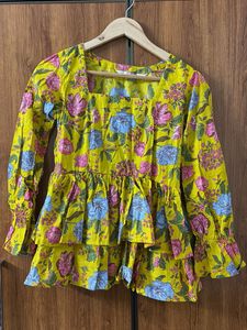 Vibrant Floral Tiered Kurta