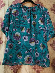 Floral Print Ruffled Blouse