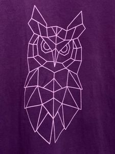 Purple Owl Graphic Pure Cotton T-Shirt