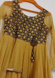 Elegant Girls' Mustard Dress