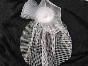 Elegant White Bow Fascinator Hair Clip