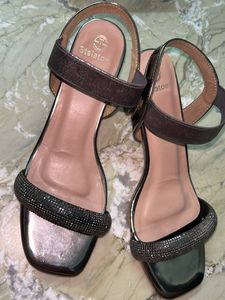 Sparkly Block Heel Sandals