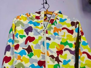 Colorful Camo Zip-Up Hoodie