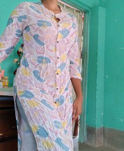 Floral Print Cotton Kurta