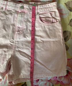 Pink Denim Shorts