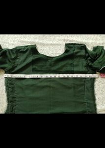Dark Green Full Embroidery Kurti With Shawl