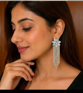 Stunning Crystal Flower Drop Earrings
