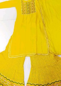 Yellow Heavy Plazzo Suit