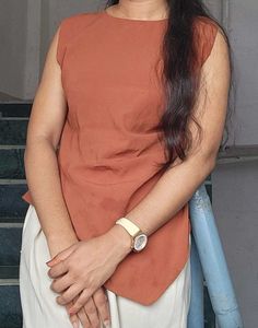 Chic Asymmetrical Rust Top