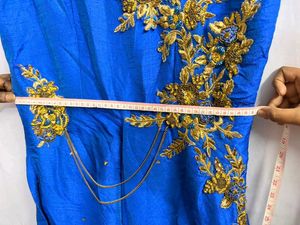 Royal Blue Embroidered Gown