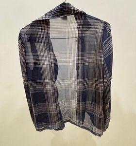 Chic Plaid Sheer Long Sleeve Top