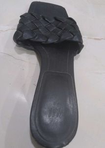 Chic Black Woven Heeled Mules
