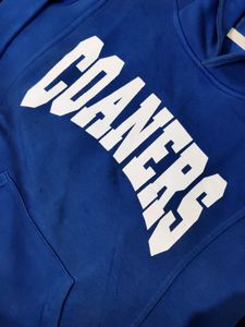 💥BUY1GET1💥 blue hooded sweatshirt with "COANERS"