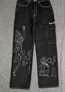 Black Wide-Leg Cargo Jeans