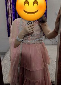 Pink Sequined Kurta Set with Dupatta