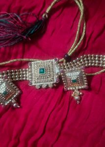 Gold-Plated Ethnic Choker Necklace Set